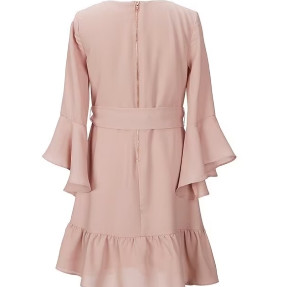 Gianni Bini Ruffle Sleeve Faux Wrap Dress - Picture 2 of 5